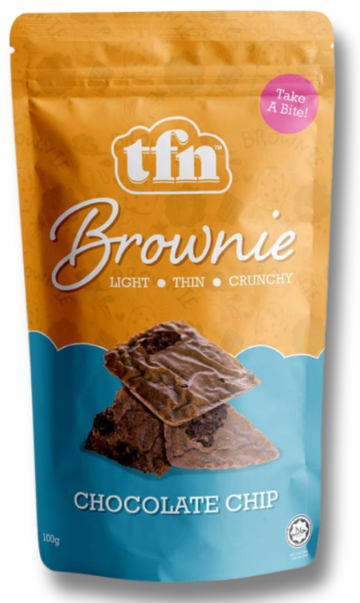 TFN Brownie Chocolate Chip - crunchy halal chocolate snack